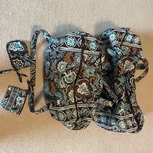 Vera Bradley large duffel bag, small duffel bag, coin purse, and wristlet.